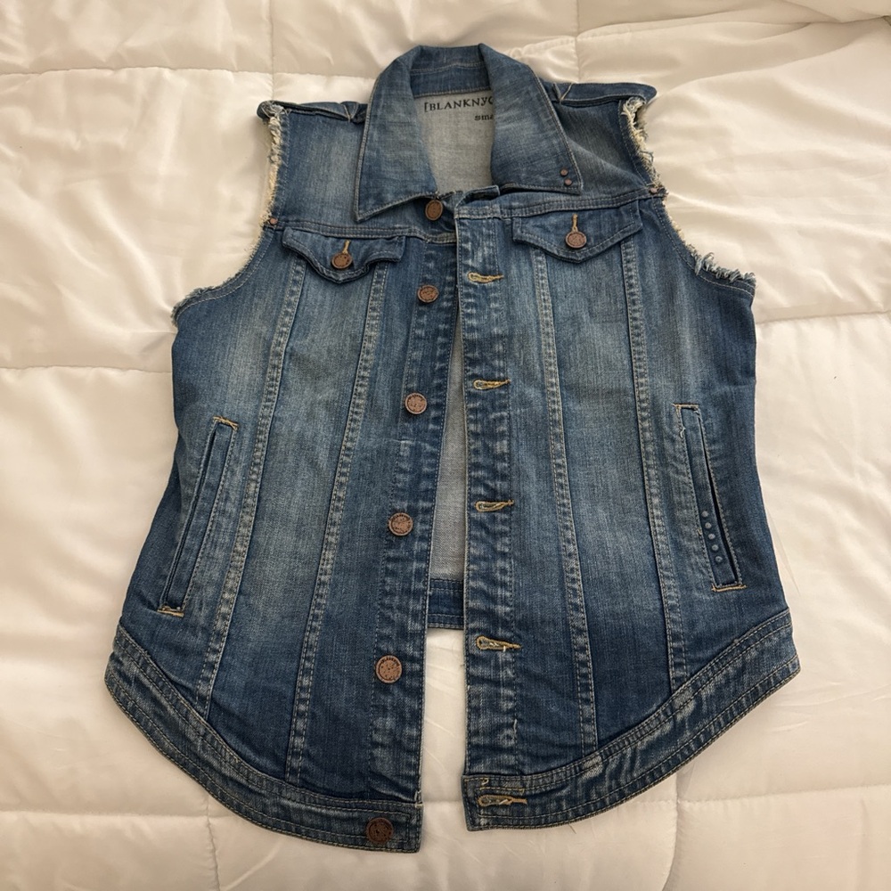 Blank NYC Blue Denim Vest